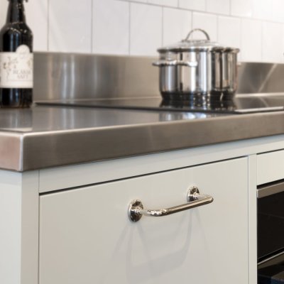 Ручка для мебели Jubilee 128 продолговатая Латунь Серебро Никель Полированная