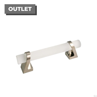 Удлиненная мебельная ручка Кристалл 96 Кристалл матовый Матовый никель