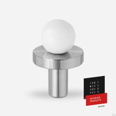 Мебельная ручка Pola из белой латуни со стальной шайбой