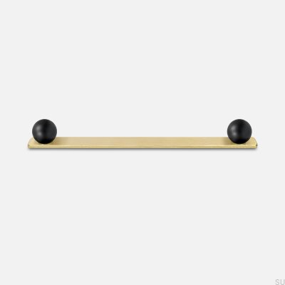 Ручка мебельная удлиненная Zoe Brass Brushed Unpainted with Black