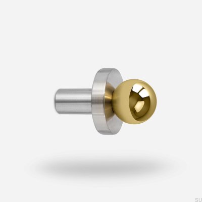 Вешалка из полированной латуни с основанием из матовой стали