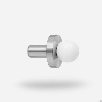 Вешалка для одежды Pola W Brass White с основанием из матовой стали