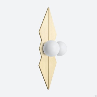 Ручка для мебели Odete M Pillow Queen с накладкой, латунь, белая с золотом, нелакированная, матовая (2 шт.)