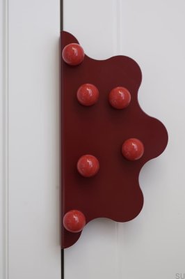 Ручка для мебели Mare 200 из стали с бордовым краем и красными шариками