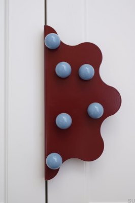 Ручка для мебели Mare 200 из стали с бордовым краем и синими шариками