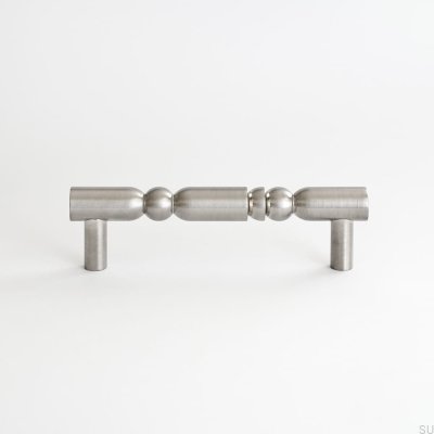 Ручка мебельная продолговатая Marbelo 05 128 Латунь Серебро Никелированная