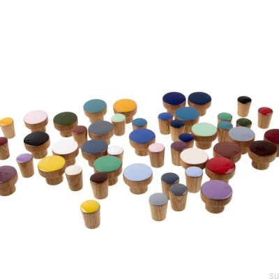 Простая 30 деревянная ручка для мебели из дуба, эмалированная, зеленая, серая, с твердым маслом, бесцветный глянец