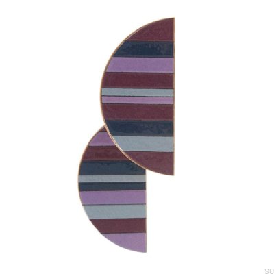 Тон Фиолетовый 100 Медная эмалированная мебельная ручка с твердым маслом из дуба, прозрачный полуматовый (слева)