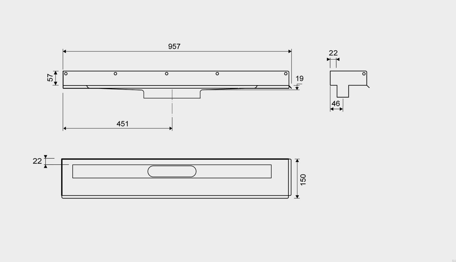 10020900--Odpływ-liniowy-1002-900-Kołnierz-lewy-Przyścienny-Stalowy-Unidrain-Skandynawskie-Uchwyty_2