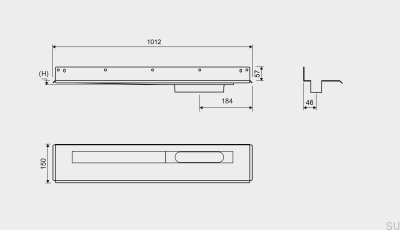 Линейный слив 1004 900 Задний фланец Правый настенный слив Сталь
