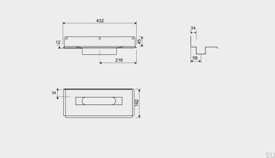 Линейный слив 1004 300 Задний фланец со смещением 12 мм Стенка Сталь