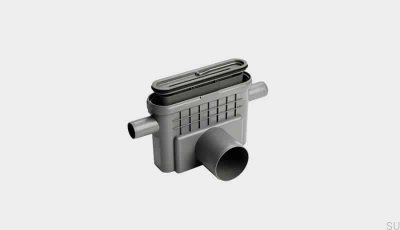 Сливной модуль с горизонтальным выпуском 75 мм со съемным сифоном и двумя боковыми подключениями