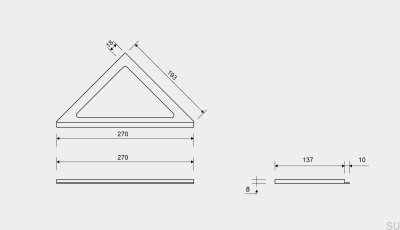 Угловая сливная рама ClassicLine 8, матовая сталь