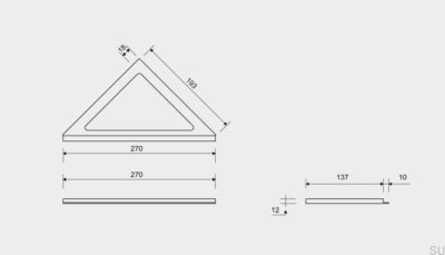 Угловая сливная рама ClassicLine 12, матовая сталь