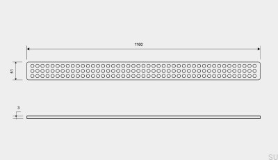Решетка для стока ClassicLine Classic 1160 Сталь Матовая