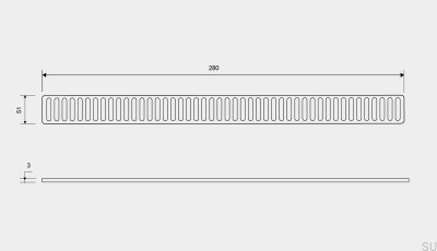 Решетка для слива ClassicLine Column 280 стальная матовая