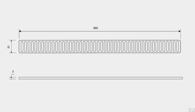 Решетка для слива ClassicLine Column 560 Матовая сталь