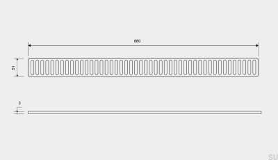 Решетка для слива ClassicLine Column 660 Матовая сталь
