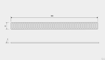 Решетка для слива ClassicLine Column 860 Матовая сталь