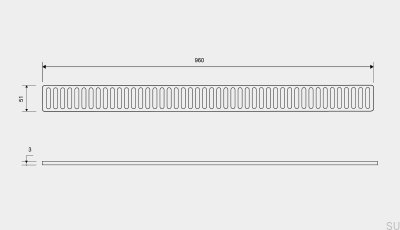Решетка для стока ClassicLine Column 960 Сталь Матовая