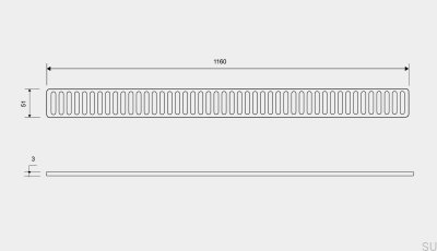 Решетка для слива ClassicLine Column 1160 Матовая сталь