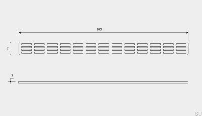 Решетка для слива ClassicLine Stripe 280 Матовая сталь