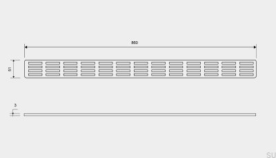 Решетка для слива ClassicLine Stripe 860 Матовая сталь