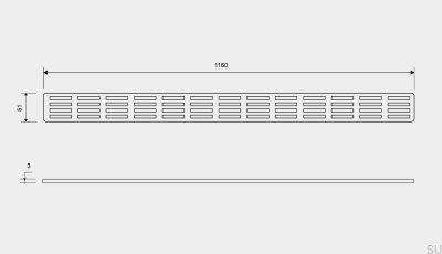Решетка для слива ClassicLine Stripe 1160 Матовая сталь