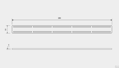 Решетка для стока ClassicLine Anniversario 280 Матовая сталь