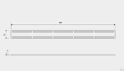 Решетка для стока ClassicLine Anniversario 660 Матовая сталь
