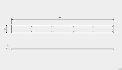 Решетка для стока ClassicLine Anniversario 960 Матовая сталь