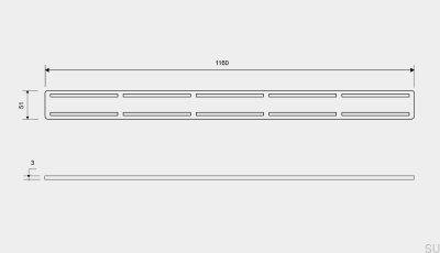Решетка для стока ClassicLine Anniversario 1160 Матовая сталь