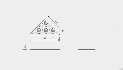 Угловая решетка для слива ClassicLine Classic Steel Brushed