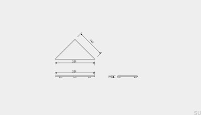 Угловая панель для слива HighLine из матовой стали