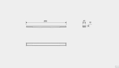 Кассетная панель для линейного водостока HighLine 253 12 Матовая сталь