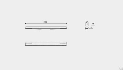 Кассетная панель для линейного водостока HighLine 253 15 Матовая сталь