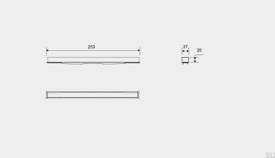 Кассетная панель для линейного водостока HighLine 253 25 Матовая сталь