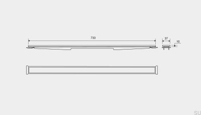 Кассетная панель для линейного водостока HighLine 733 10 Матовая сталь