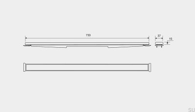 Кассетная панель для линейного водостока HighLine 733 15 Матовая сталь