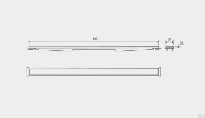 Кассетная панель для линейного водостока HighLine 833 10 Матовая сталь