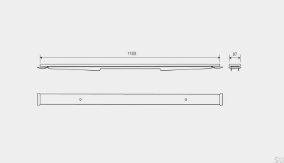 HighLine Custom 1133 Матовая стальная линейная дренажная панель