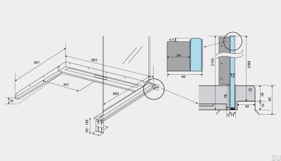 ShowerLine 863 800 Правый стальной линейный слив