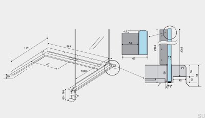 ShowerLine 863 1000 правый стальной линейный слив