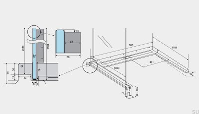 ShowerLine 863 1000 Левый стальной линейный слив