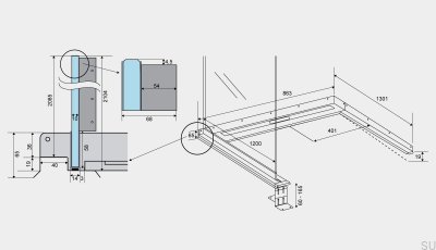 ShowerLine 863 1200 Левый стальной линейный слив