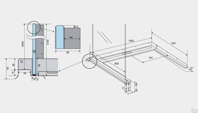 ShowerLine 1063 900 Левый стальной линейный слив
