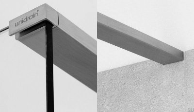 GlassLine Левая верхняя направляющая, матовая сталь