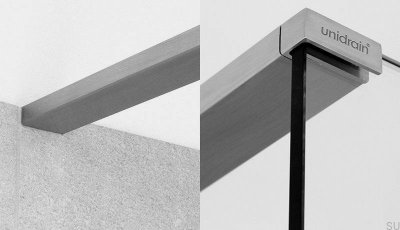 GlassLine Правая верхняя направляющая, матовая сталь