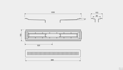 Комплект сливного отверстия для винилового пола 4004 1000 Сталь