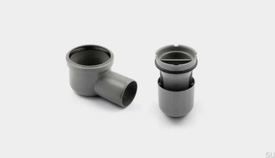 Угловой сливной модуль с горизонтальным выпуском 75 мм со съемным сифоном